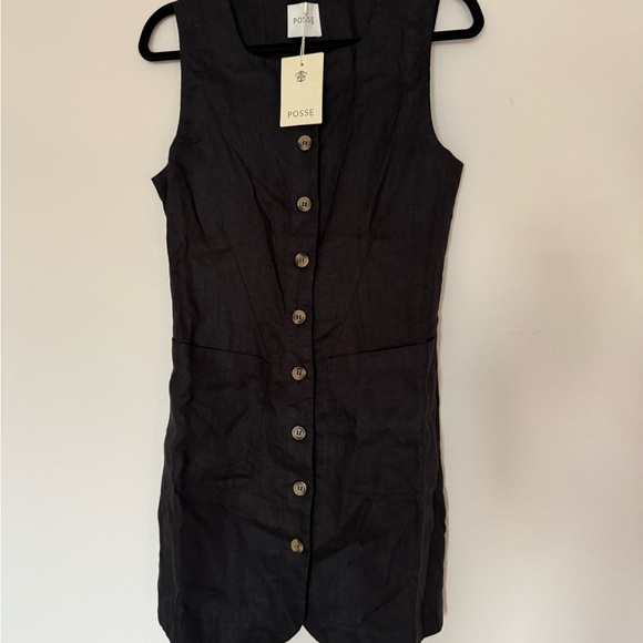 Posse Dresses & Skirts - Posse black linen dress